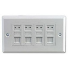 ASL RJ45 FACE PLATE FACEPLATE CAT 5E QUAD 4 PORTS WITH KEYSTONES [P/N 04ASL6676]