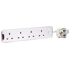 04ASL7125-MAINS EXTENSION 2M LEAD W/4 SOCKET+NEON