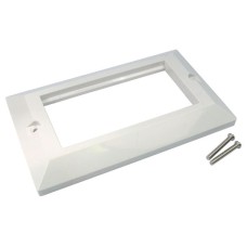 QUAD PORT BEVELLED FACE PLATE EURO SIZE 25MM X 50MM SUITABLE FOR 4 MODULES WHITE COLOUR