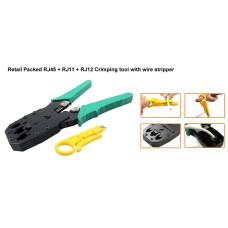 DataPro CRIMPING TOOL FOR RJ45 & RJ11 & RJ12 NETWORK PLUGS WITH STRIPPING TOOL RETAIL