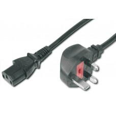 2.5M BLACK POWER CORD IEC TO UK MAINS 13AMP 10A BLK