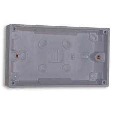 25MM DEEP DOUBLE 2 GANG SURFACE MOUNT WHITE BACK BOX