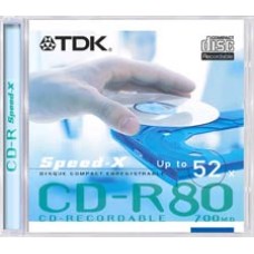 10X TDK 80MIN SPEED-X CDR IN JEWEL CASE 52X RETAIL
