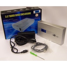 3.5  ALUMINIUM HDD ECLOSU USB2 MAINS POWERED PATA