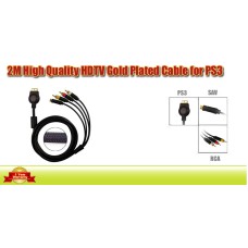 2M HIGH QUALITY HDTV GOLD PHONO CABLE FOR PS3